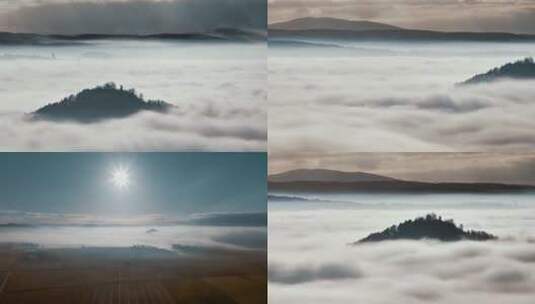 云雾森林浓雾飘动水墨景色高清在线视频素材下载