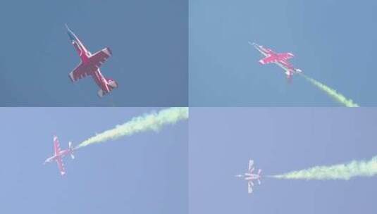 4K稳定：航展空军红鹰飞行表演队教练8飞机高清在线视频素材下载