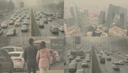 4k城市雾霾空气污染尾气环境恶化高清在线视频素材下载