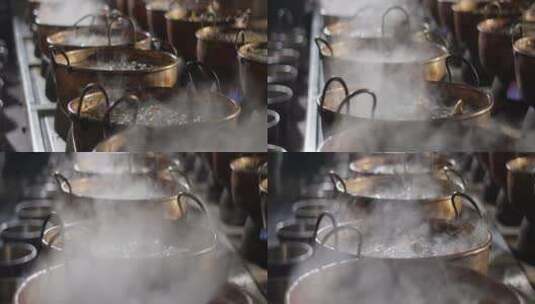 铜锅熬煮中药7高清在线视频素材下载