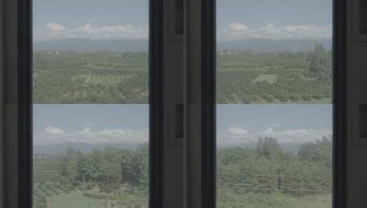 火车窗外 沿途风景高清在线视频素材下载