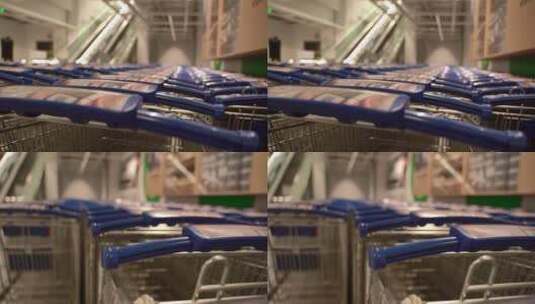 超市购物手推车4K高清在线视频素材下载
