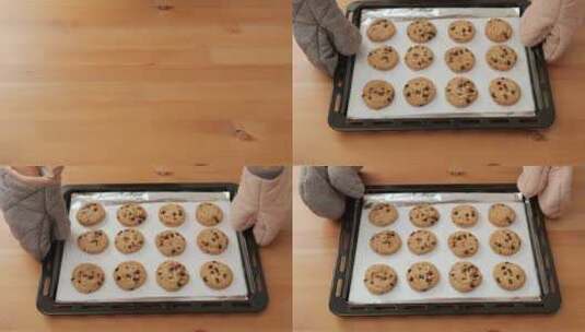 黄油饼干 曲奇饼干烤箱烘焙高清在线视频素材下载