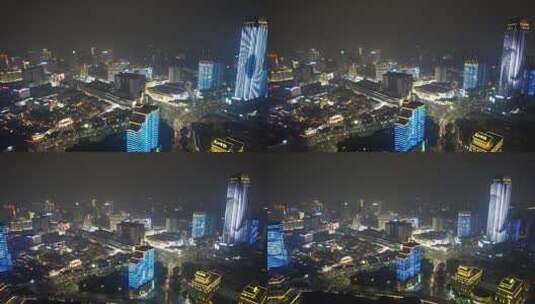 广西南宁城市夜景灯光航拍高清在线视频素材下载