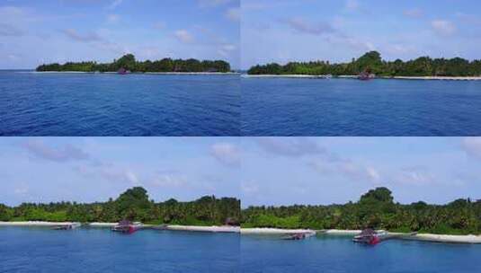 实拍清澈的海面和海岛高清在线视频素材下载
