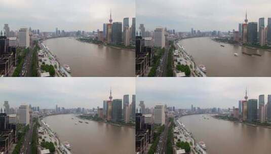 延时上海船舶在黄浦江上航行延时高清在线视频素材下载