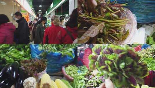 1314 菜市场买菜 买菜购物 菜市场高清在线视频素材下载