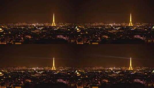 埃菲尔铁塔夜景高清在线视频素材下载