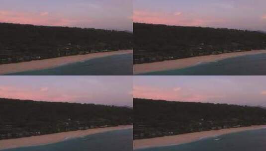 日落时海滩的海岸线高清在线视频素材下载