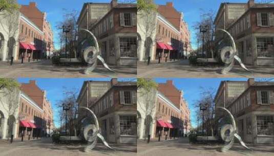 雕塑的马萨诸塞州塞勒姆步行街高清在线视频素材下载