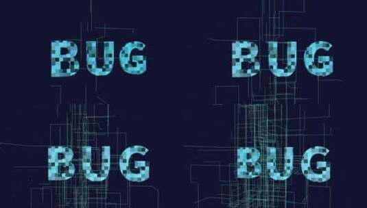 BUG三维科技感电路板生长线条场景高清在线视频素材下载