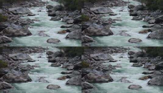雪山融水山间河流高清在线视频素材下载