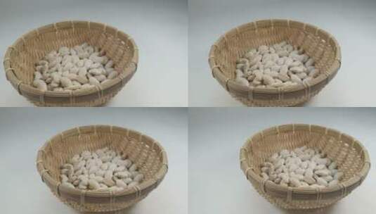 白底白色的芸豆豆子高清在线视频素材下载