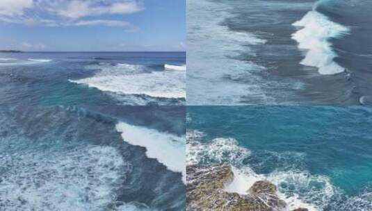 大海海浪浪花航拍旅游宣传片海岛大气高清在线视频素材下载