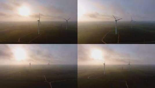 壮观的风力发电机高清在线视频素材下载