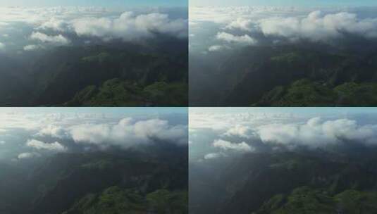 航拍云海下的青山7高清在线视频素材下载