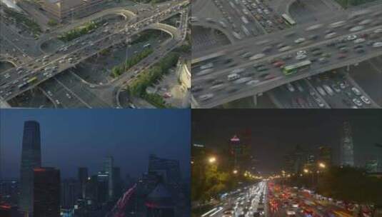 北京国贸桥车流高峰期延时高清在线视频素材下载