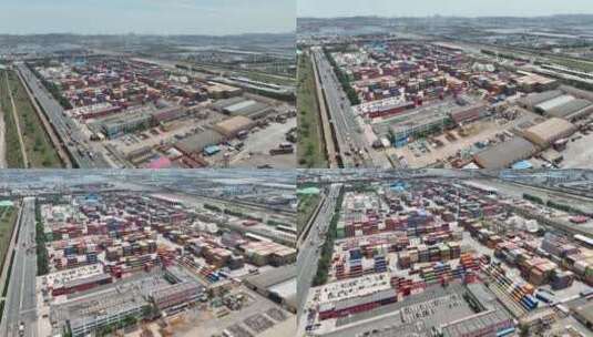 青岛港集装箱4k航拍视频高清在线视频素材下载