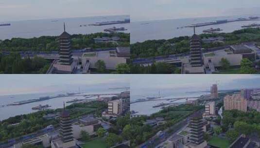航拍上海淞沪抗战纪念馆高清在线视频素材下载