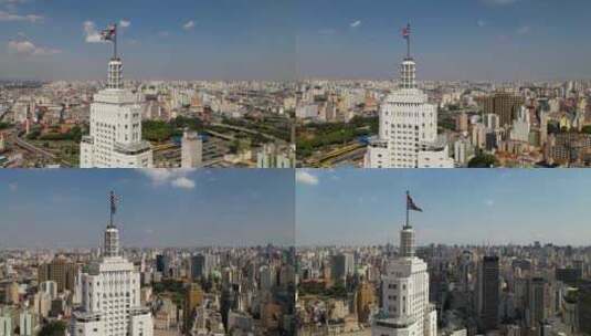 环绕城市中心建筑航拍高清在线视频素材下载