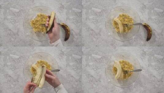 用香蕉制作美食高清在线视频素材下载