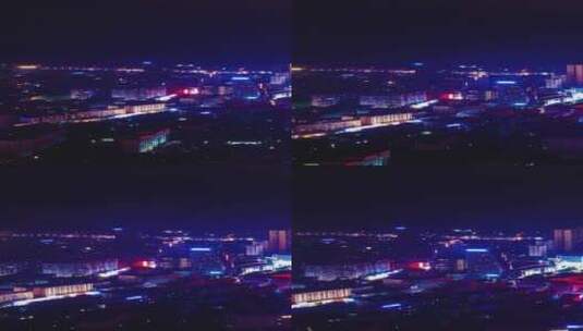 河北石家庄城市夜景正定古城航拍竖屏高清在线视频素材下载