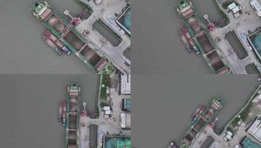 码头卸货 货船 黄浦江 闵行三桥高清在线视频素材下载