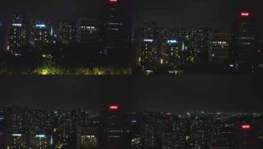 山东济南城市夜景交通航拍高清在线视频素材下载