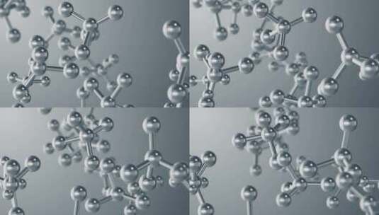 银色金属质感的分子结构高清在线视频素材下载