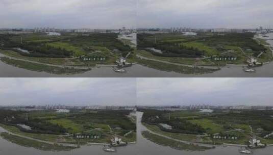 浦江第一湾（上海闵行浦江）4K航拍高清在线视频素材下载