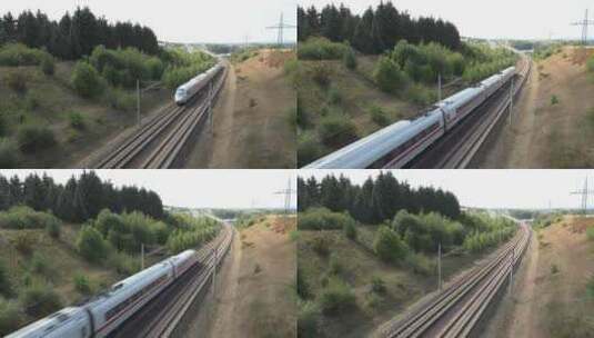 4K-铁轨上高速行驶的高铁(1)高清在线视频素材下载