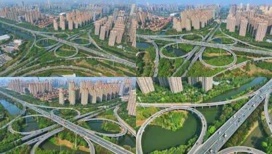 4K 武汉 三环线 道路 建设 武汉地标 城建高清在线视频素材下载