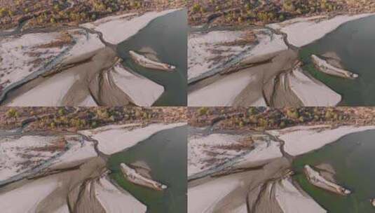 西安渭河冬季河道高清在线视频素材下载