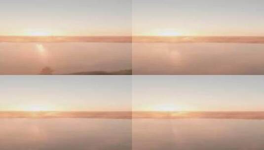 日落前的阳光照射在湖面高清在线视频素材下载
