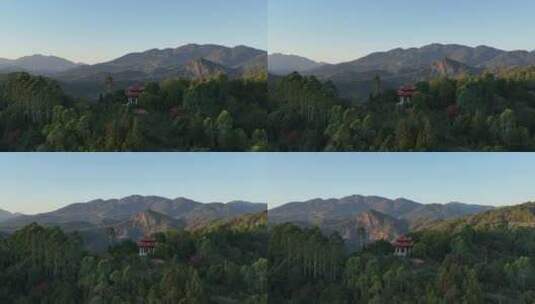 福建省泉州市德化县唐寨山森林公园航拍高清在线视频素材下载