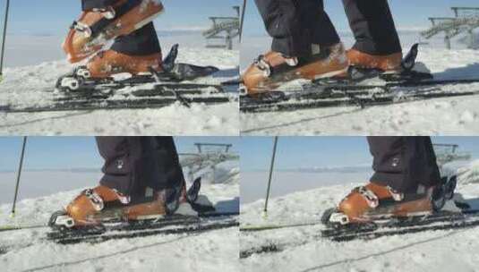 冬季滑雪滑雪运动冰雪运动高清在线视频素材下载