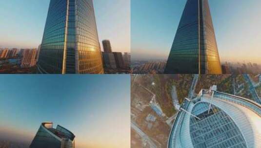 武汉中心大厦FPV航拍高清在线视频素材下载