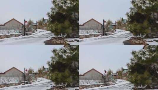 雪后乡村民居高清在线视频素材下载