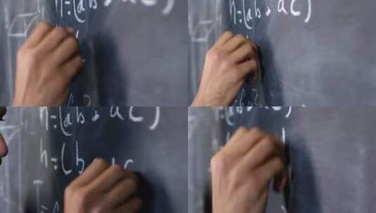 老师在黑板上书写公式高清在线视频素材下载