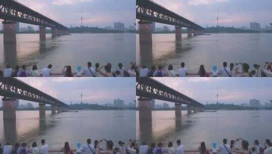 4K武汉长江大桥人文晚霞实拍高清在线视频素材下载