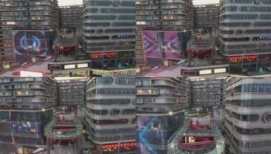 航拍广汉百伦百货广场城市商业中心高清在线视频素材下载