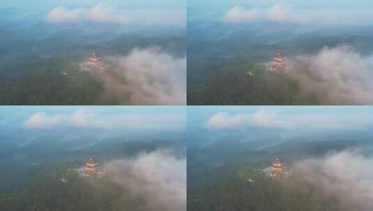 惠州惠城高榜山云雾大远景高清在线视频素材下载