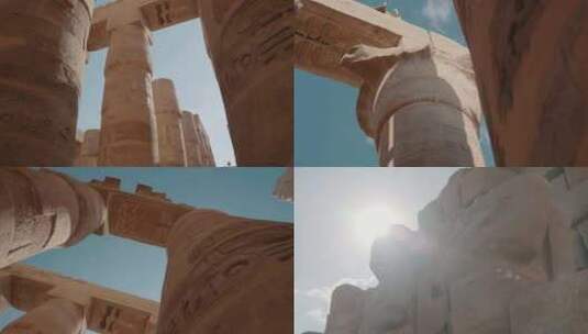 埃及古建筑卢克索神庙内景高清在线视频素材下载