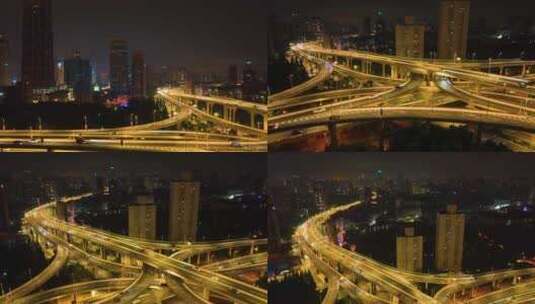 上海黄浦区延安东路立交桥高架桥车流交通城高清在线视频素材下载