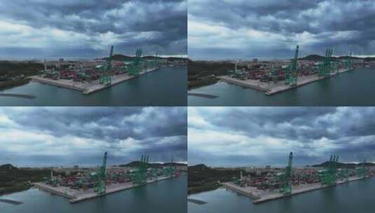 码头港口乌云高清在线视频素材下载