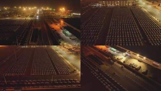 港口汽车码头夜景高清在线视频素材下载