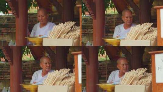 泰国大城府寺庙尼姑高清在线视频素材下载