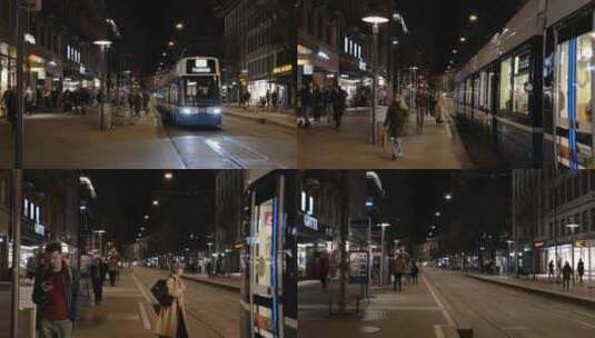 欧洲公共交通有轨电车高清在线视频素材下载