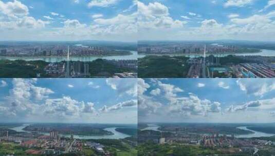 4K衡阳市衡南县城全景风景航拍高清在线视频素材下载