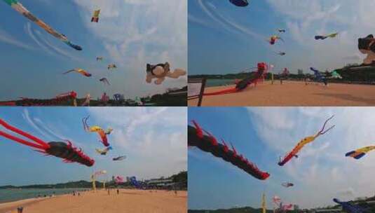 沙滩让的风筝高清在线视频素材下载